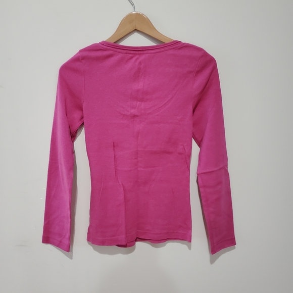 Esprit pink scoop neck ruched pink long sleeve small - Picture 7 of 8